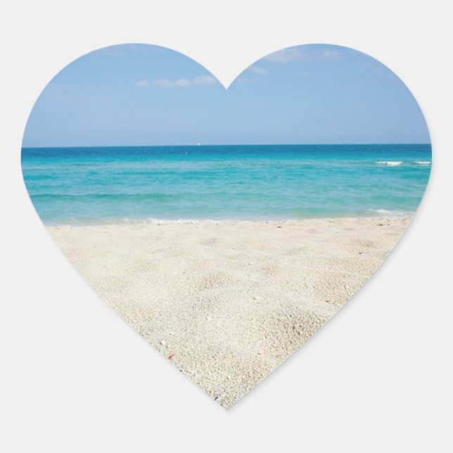 Sandy Shore Wedding Hearts Herz-Aufkleber (Vorderseite)