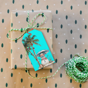 Sandy Snowman Palm Trees Geschenkanhänger