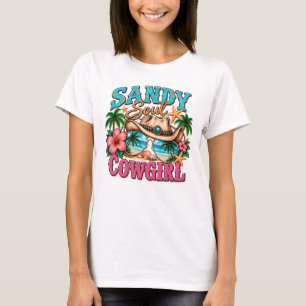 Sandy Soul Cowgirl Western Strandhutdesign T-Shirt