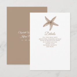 Sandy Starfish Marine Ocean Beach Hochzeit Begleitkarte