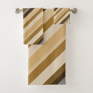 Sandy-Strand-Farben inspirierten gestreiftes Badhandtuch Set