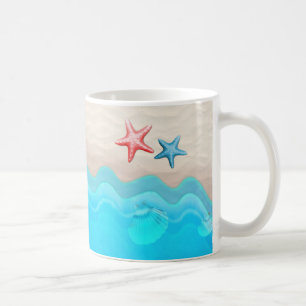 Sandy-Strand und Starfish Kaffeetasse