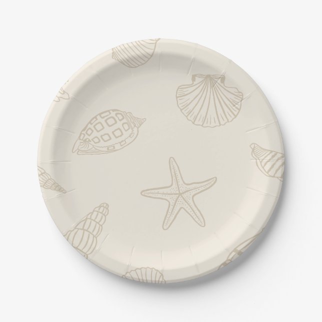 Sandy Taupe Pappteller (Vorderseite)