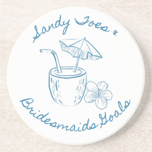 Sandy Toe & Brautjungfernträume Küsten-Junggeselli Getränkeuntersetzer
