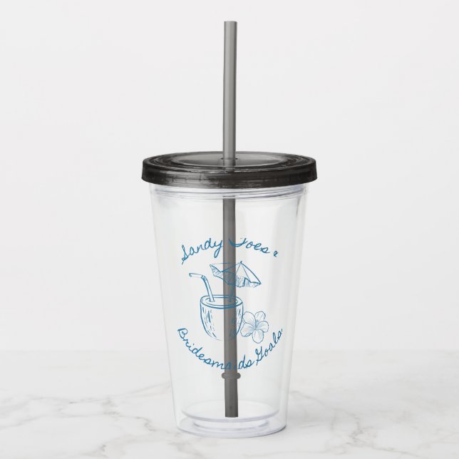 Sandy Toe & Bridesmaids Goals Coastal Bachelorette Acryltrinkbecher (Vorderseite)