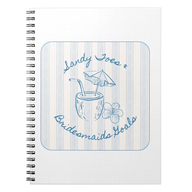 Sandy Toe & Bridesmaids Goals Coastal Bachelorette Notizblock (Vorderseite)