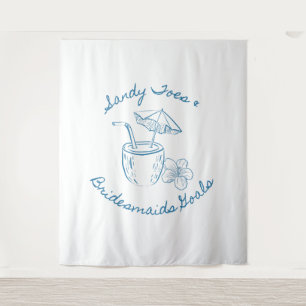 Sandy Toe & Bridesmaids Goals Coastal Bachelorette Wandteppich