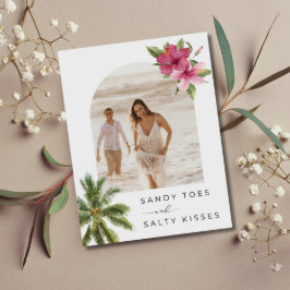 Sandy Toes Beach Wedding Foto Save the Date Ankündigungspostkarte