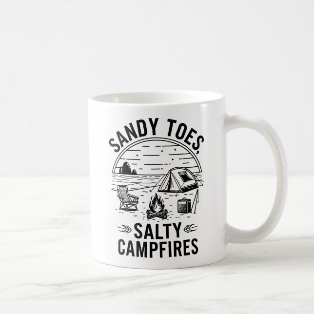 Sandy Toes Salty Campfire Camping Design Kaffeetasse (Rechts)