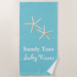 Sandy Toes Salty Kisses Blue Beach Handtuch