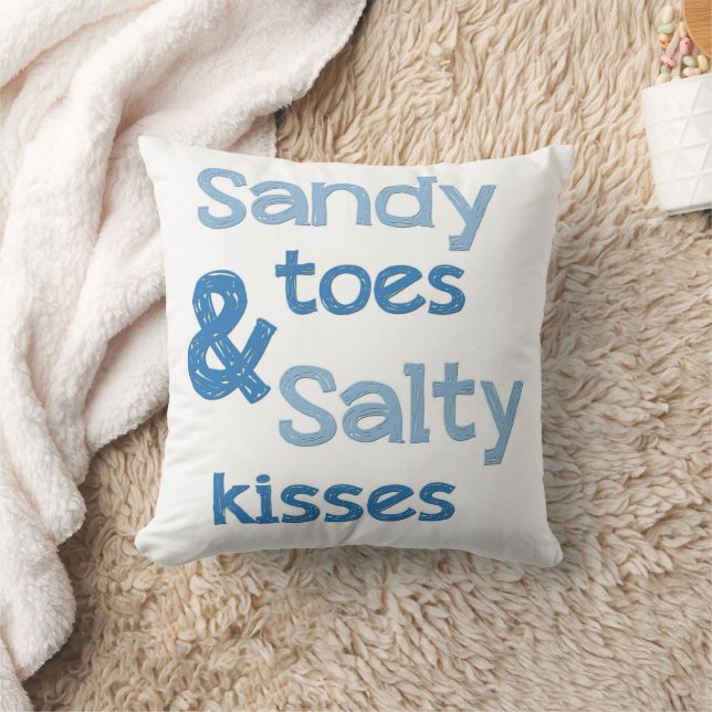 Sandy Toes Salty Kisses Coussin (Couverture)