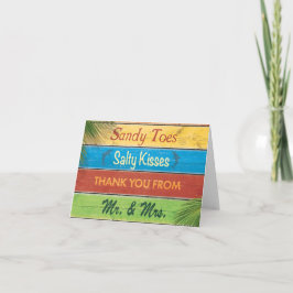 Sandy Toes Salty Kisses Danke-Karte Dankeskarte