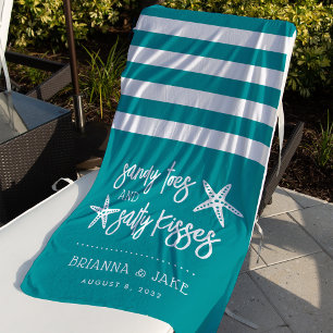 Sandy Toes Salty Kisses Hochzeit in Urlaubsort Fav Strandtuch