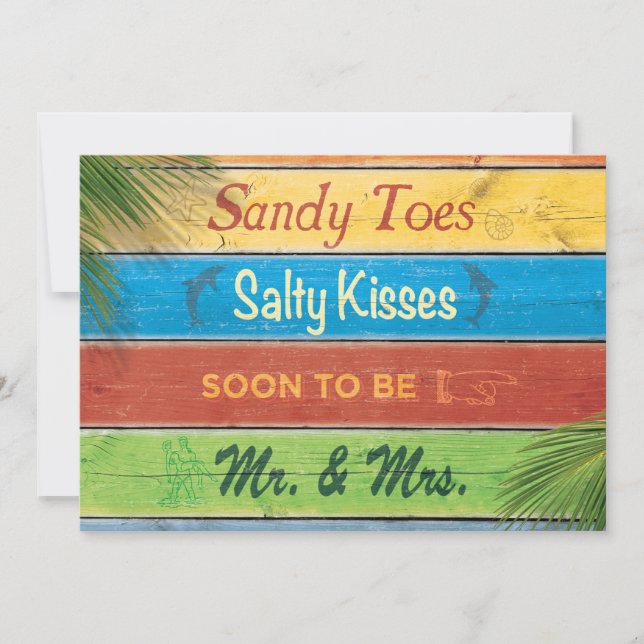Sandy Toes Salty Kisses Probe Dinner einladen Einladung (Vorderseite)