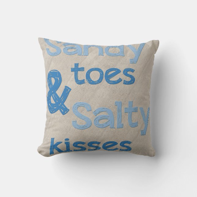 Sandy Toes salzige Küsse Kissen (Vorderseite)