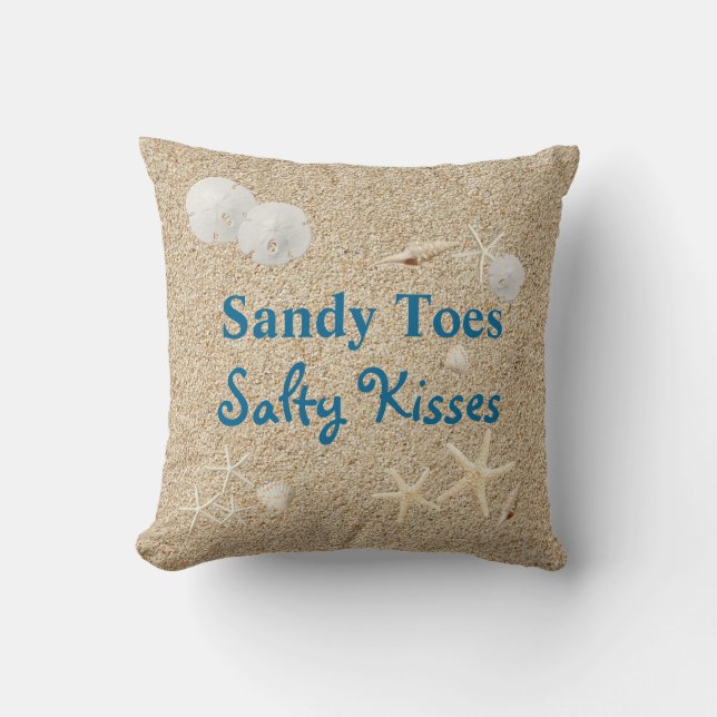 Sandy Toes salziges Kuss-Kissen Kissen (Vorderseite)