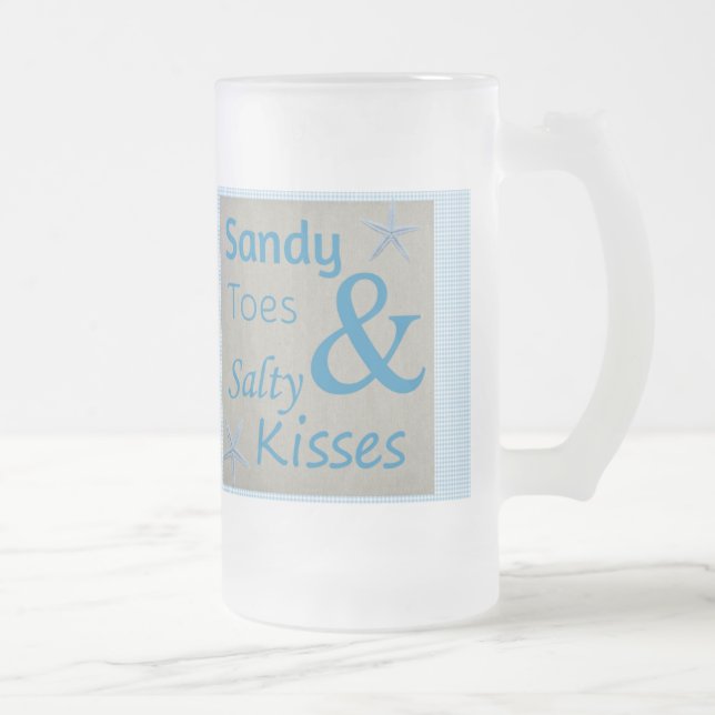 Sandy Toes und Salty Kisses Beach Life Zitat Mattglas Bierglas (Rechts)