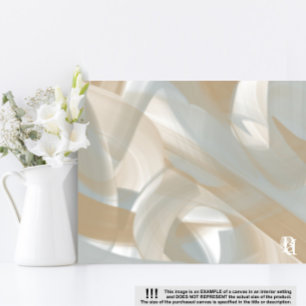 Sandy Tornado Trend Abstrakt Art Beige White Leinwanddruck