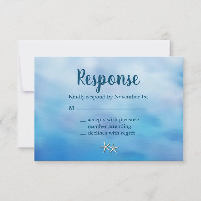 Sandy Tos UAWG starfish RSVP Karte (Vorderseite)