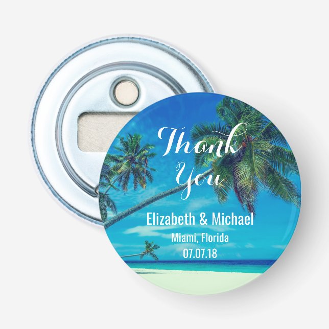 Sandy White Beach mit einer Hochzeit von tropische Flaschenöffner (Vorderseite)