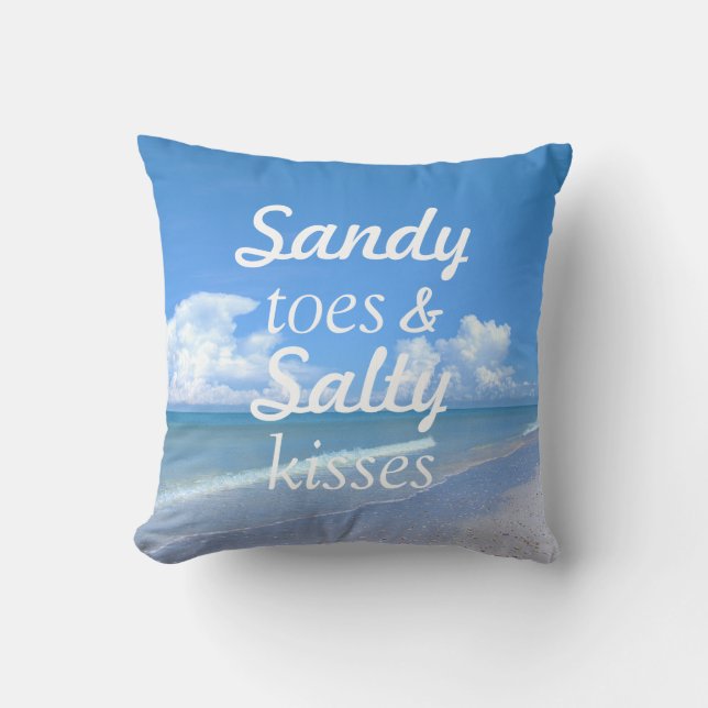 Sandy-Zehen und salzige Küsse Kissen (Vorderseite)