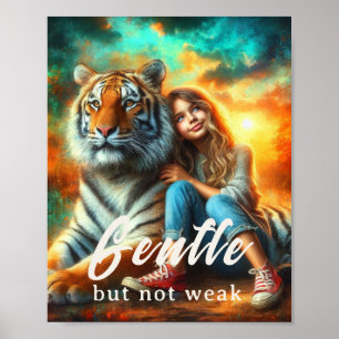 Sanft, aber nicht schwach – Inspirierende Tiger-Le Poster