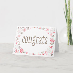 sanft blühende Pink Nature Bouquet Herzlichen Glüc Karte
