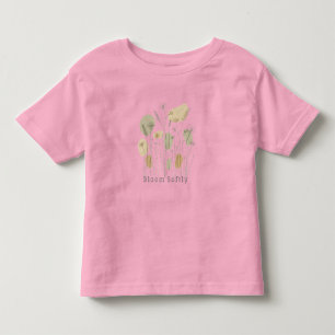 Sanft Erblühen - Minimalistische Wildblumen-Linien Kleinkind T-shirt