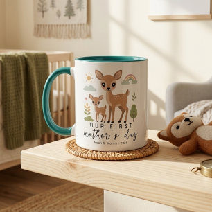 Sanft neutraler Hirsch-Mutter-Baby-Erstes Mutterta Tasse