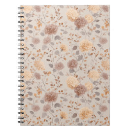Sanft neutrales rosa beige Blumenmuster Notizblock