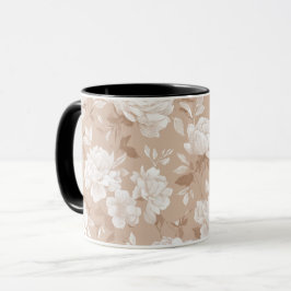 Sanft neutrales rosa beige Blumenmuster Tasse
