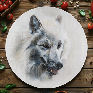 Sanft realistische majestätische Weißwolf-Porträt Schneidebrett