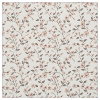 Sanft rosafarbenes Wildblumen-Blumenmuster im Boho Stoff