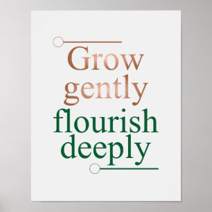 Sanft wachsen, tief gedeihen – minimalistisches Wa Poster