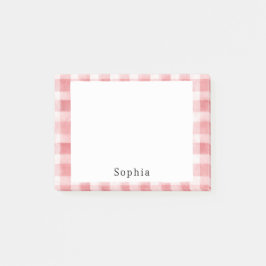 Sanft Weibliches Rosa Weiß Kariert Streifen Post-it Klebezettel