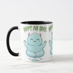 Sanft wie der Himmel: Kawaii-Wolkenmonster Zen-Yog Tasse