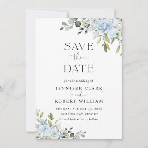 Sanftblaue botanische Hochzeit - Heiratsantrag zur Save The Date