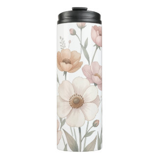 Sanfte Anemonen-Sträußchen-Aquarell-Zartheit Thermosbecher