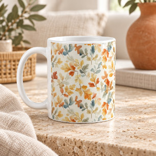 Sanfte Aquarell-Herbstblätter Kaffeetasse