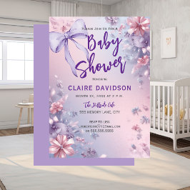 Sanfte Baby-Babyparty in Lila  Einladung