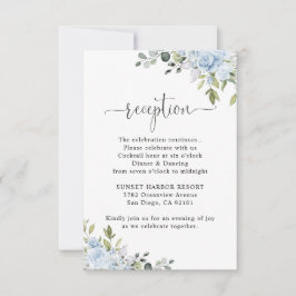 Sanfte Blaue Botanische Hochzeitsfeier RSVP Karte