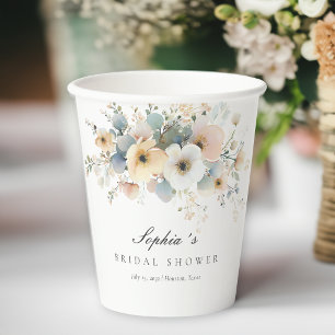 Sanfte Blüten Elegante Brautparty Pappbecher