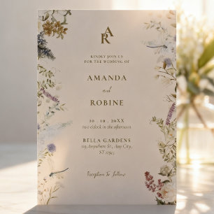 Sanfte Botanische Elegante Garten Hochzeit Blumenh Einladung