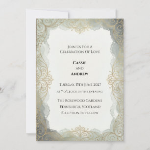 Sanfte Botanische Hochzeit mit Salbei Einladung