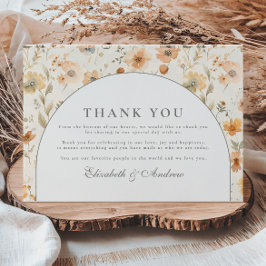 Sanfte Botanische Wiesenhochzeit Dankeskarte