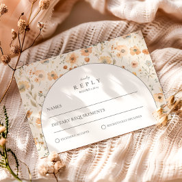 Sanfte Botanische Wiesenhochzeit RSVP Karte