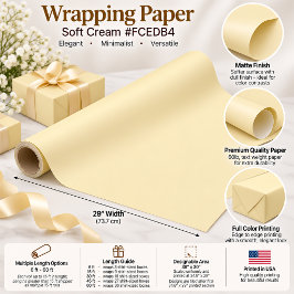 Sanfte Creme Elegant Minimalistisch Geschenkpapier