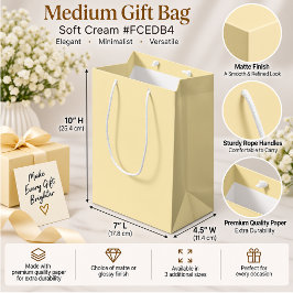 Sanfte Creme Elegante Minimalistische Geschenkverp Mittlere Geschenktüte