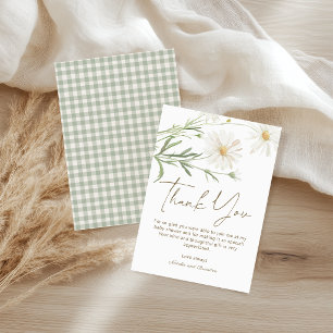 Sanfte Daisy-Blüten Florale Babyparty Danke Karte