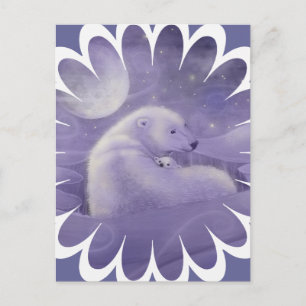 Sanfte Eisbären im Winter Postkarte